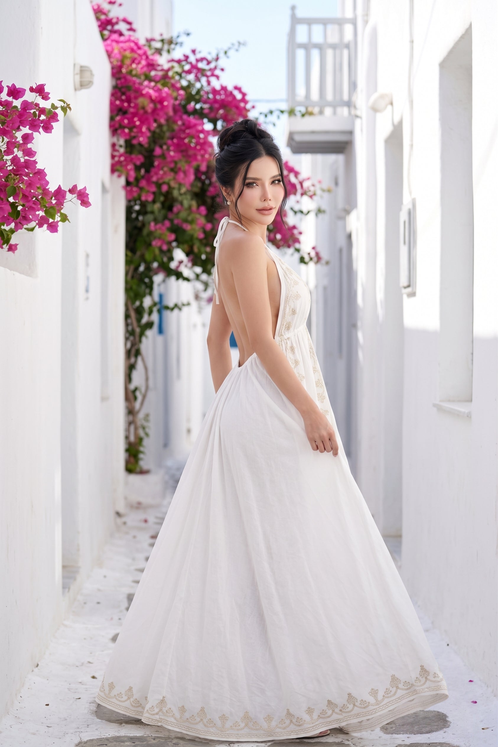 The Backless Greek Alley Maxi
